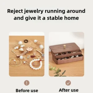 Wooden Jewelry Storage Box Earring Necklace Jewelry Organizer Box Bracelet Ring Necklace Watch Boxes Vintage Display Holder