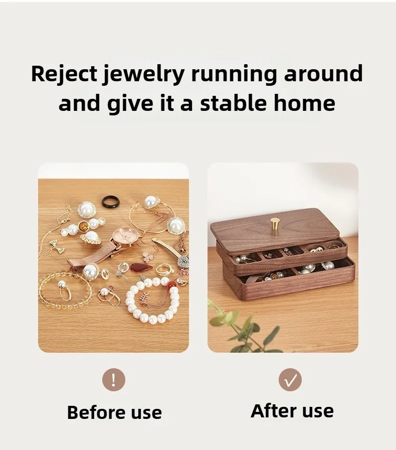 Wooden Jewelry Storage Box Earring Necklace Jewelry Organizer Box Bracelet Ring Necklace Watch Boxes Vintage Display Holder