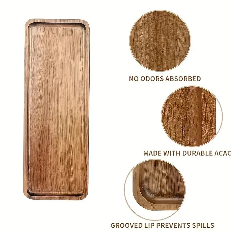 Solid wood fruit plate factory wholesale wooden tray multi-size high-value fruit tray snack plate