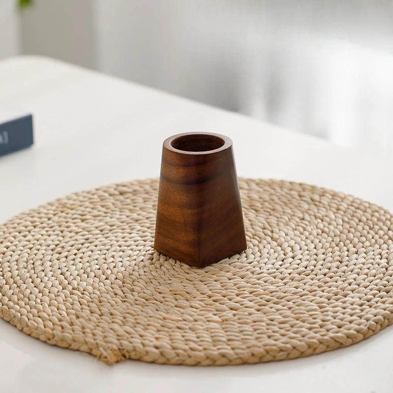 Walnut Wood Pen Holder Creative Solid Wood Storage Box Office Desk Decoration Pen Holder Walnut Wood Feel Light Luxury