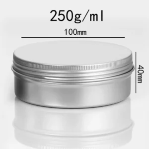 5/10/15/20/30/50/60/100/150/200/250g Aluminum Tins with Lids Silvery Tin Cans Round Metal Box Empty Ceam Jar Cosmetic Containers