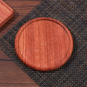 8.8cm Walnut Wood Coasters for Glasses Mugs, Round Square Wooden Cup Mat Durable Tea Coffee Cup Pad Placemats