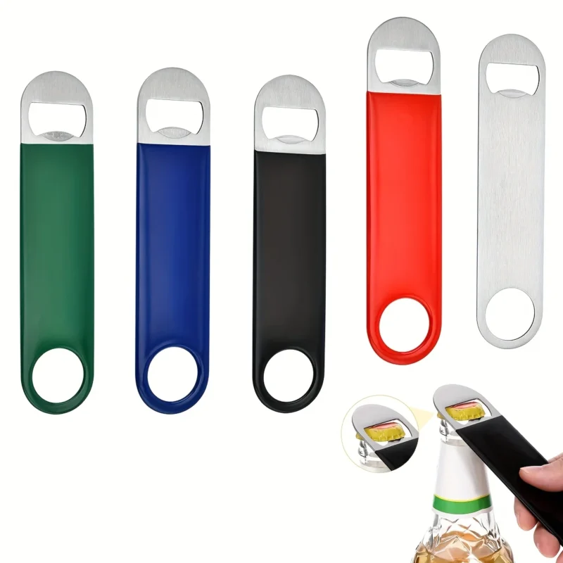 Bartender Bottle Opener, Beer Bottle Openers, Speed Openers, Rubber Coated Stainless Steel 7 inch