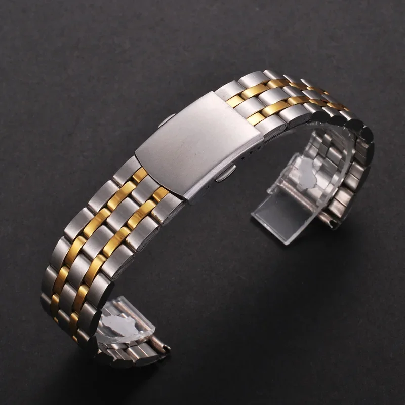 Metal Strap18mm 20mm 22mm Universal Stainless Steel Watch Band Folding Safety Buckle for Women Bracelet Watch Belt Accessories