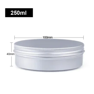 10pcs Silver Aluminum Tin Cans with Screw Lids, 5ml-250ml Empty Round Containers for DIY Candle, Spice, Cream Storage