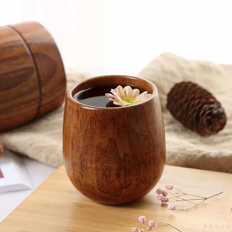 100Ml Woodens Big Belly Cup Creative Pattern Wooden Solid Wood Handcarved Anti Scald Tea Cups Simple Fragrant Original Tableware