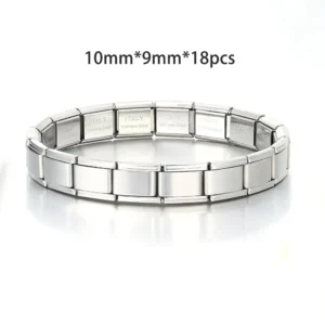Italian Charm Link for Women Men 9mm Width Silver Gold Color Chain Stainless Steel Bracelet on Hand DIY Making Jewelry Wholesale