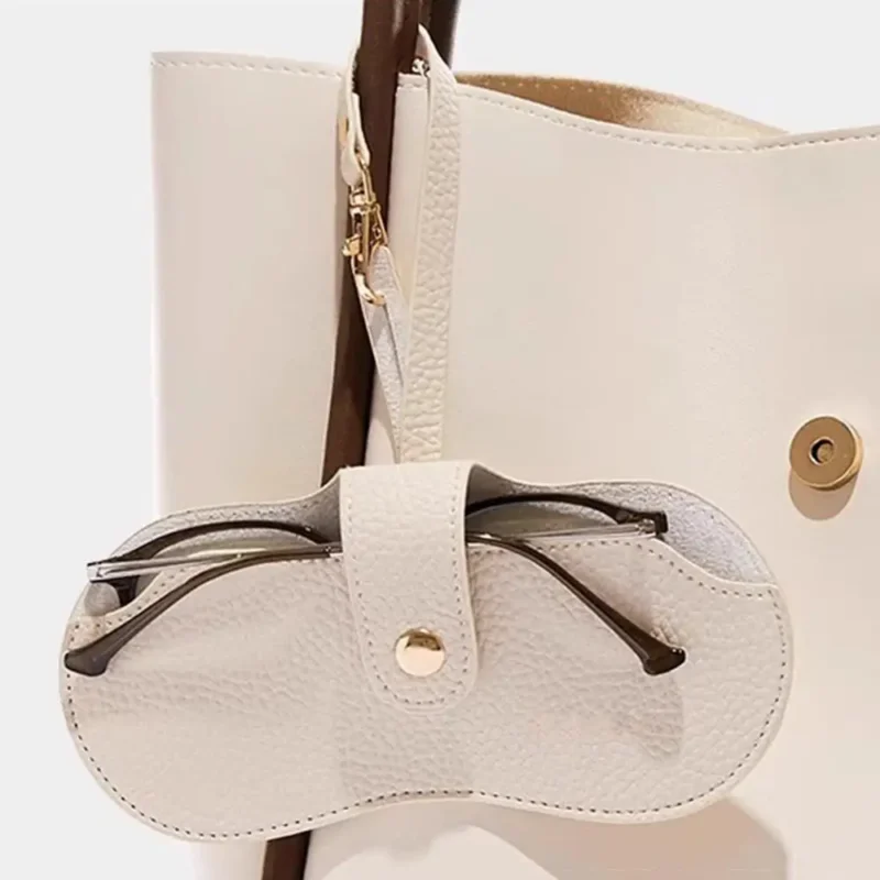 Soft Lychee Pattern PU Leather Glasses Bag Retro Sunglasses Case Portable Myopia Frame Case Simple Eyeglasses Eyewear Storage