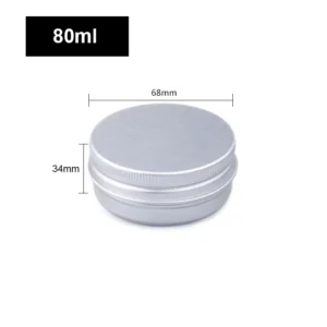 10pcs Silver Aluminum Tin Cans with Screw Lids, 5ml-250ml Empty Round Containers for DIY Candle, Spice, Cream Storage