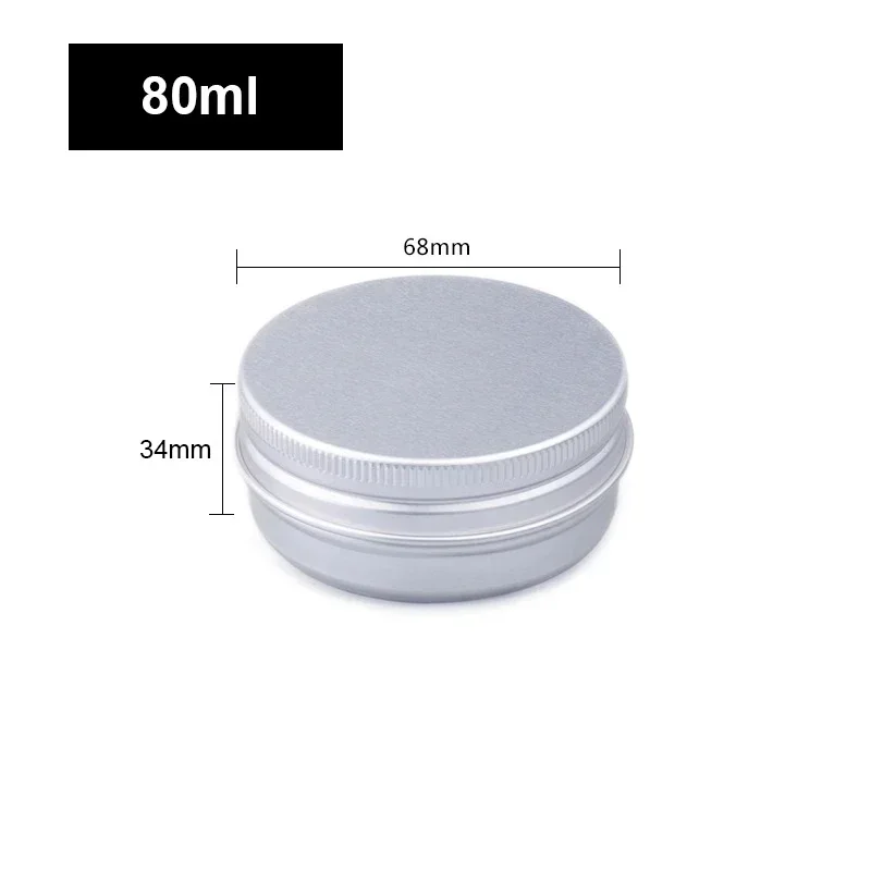 10pcs Silver Aluminum Tin Cans with Screw Lids, 5ml-250ml Empty Round Containers for DIY Candle, Spice, Cream Storage