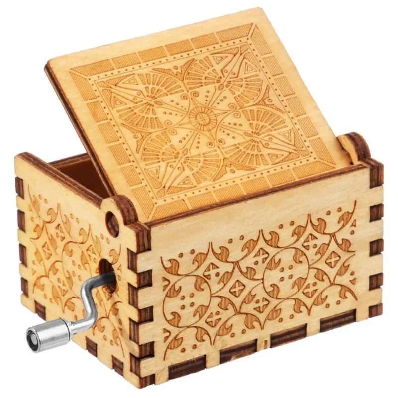 You are My Sunshine Engraved Hand-Cranked Wooden Musical Box Suitable Gifts for Birthday Christmas Valentine's Day Thanksgiving