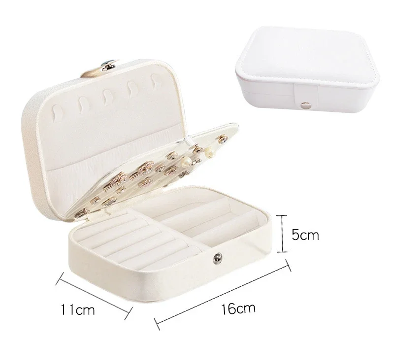 2024 Portable Jewelry Box Jewelry Organizer Display Travel Jewelry Case Boxes Button Leather Storage Zipper Jewelers