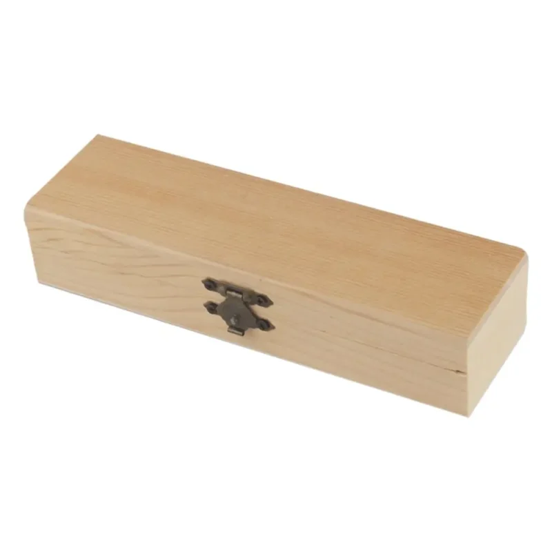 Rectangle Wooden Pencil Box Makeup Organizer Pen Container Stationery Box Plain Desktop Wooden Storage Box Student Gift
