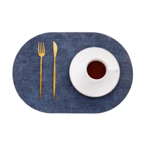 1/4/6pcs Decoration Oval Gift Placemats Heat Resistant Thick Faux Leather Non-Slip Table Mats Pad for Kitchen Coffee Dining Room