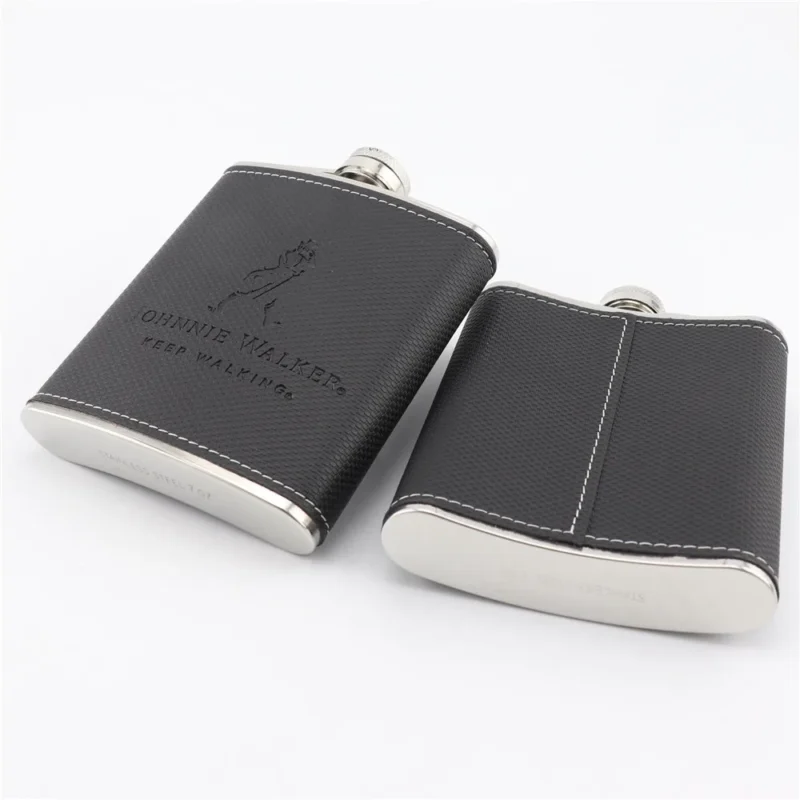 Stainless Steel Hip Flask Mini 7oz Pu Leather Wrap Whisky Flagon Alcohol Bottle Vodka Liquor Pocket Man Gift