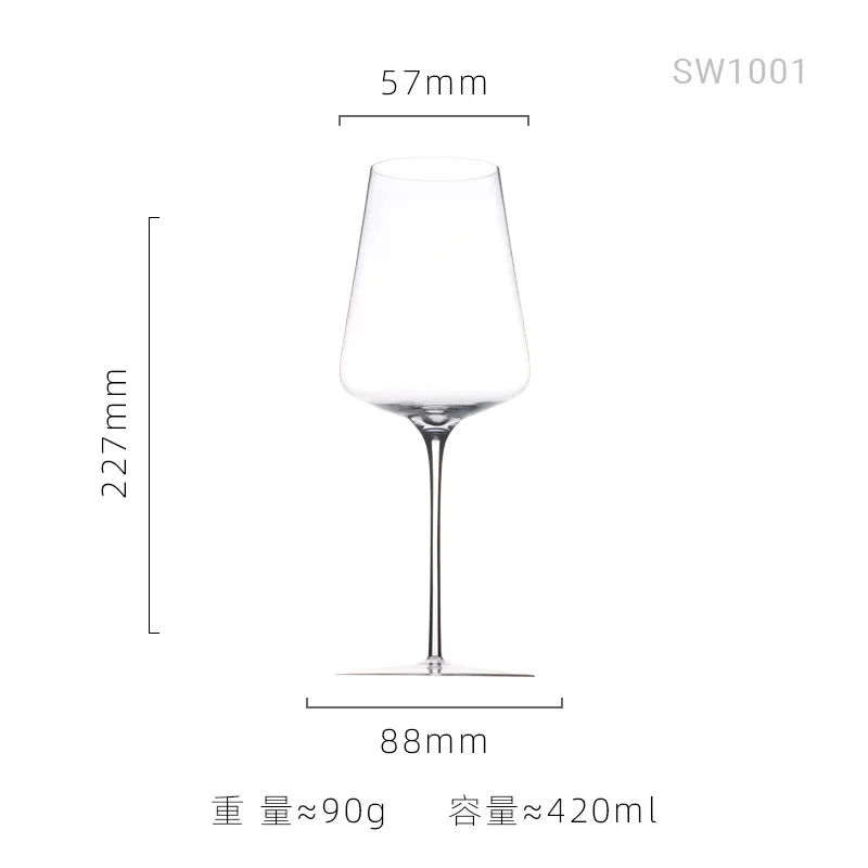 Ultra Thin Crystal Glass Goblet Sensory Oot-Bellied Red Wine Glass for Home Fine Stick Wine Burgundy Glass