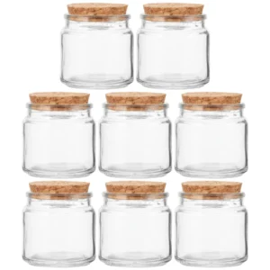 8Pcs Premium Glass Jars with Lids Versatile DIY Making Containers for Aromatherapy Candles Home Decor Storage Tea