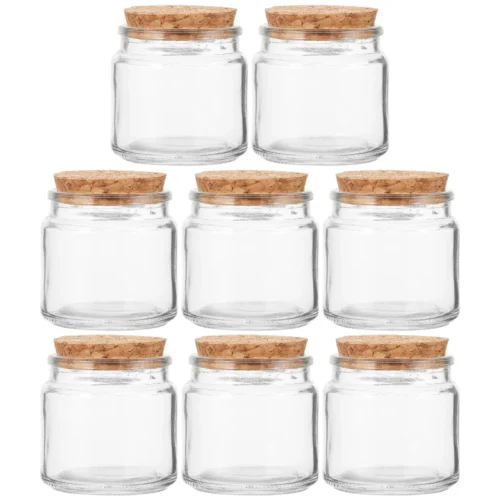 8Pcs Premium Glass Jars with Lids Versatile DIY Making Containers for Aromatherapy Candles Home Decor Storage Tea