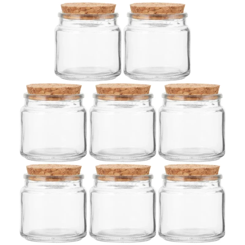 8Pcs Premium Glass Jars with Lids Versatile DIY Making Containers for Aromatherapy Candles Home Decor Storage Tea