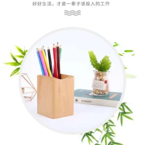 Wooden storage box pen holder