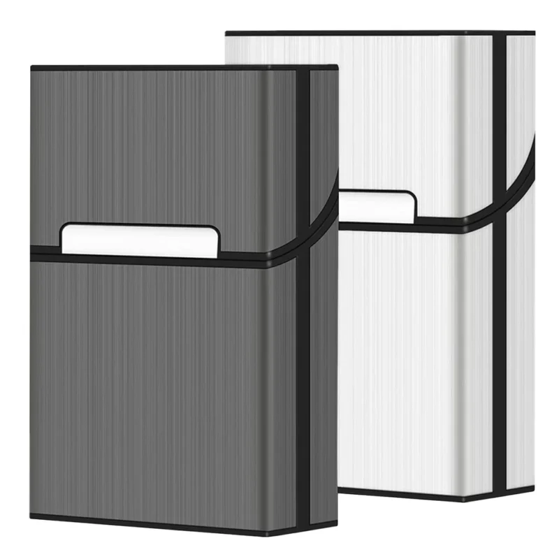 Portable 20pcs Aluminum Cigarettes Case Regular King Size Plastic Cigar Tobacco Holder Box Storage Container Smoking Accessories