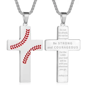 1PC Male Stainless Steel Necklace Man Rugby Baseball Necklaces for Men Basketball Soccer Cross Necklace Men Accessories Jewelry