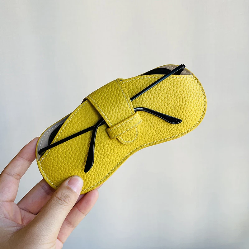 Glasses Case Women Leather Soft Glasses Bag Fashion Portable Sunglasses Box Bag Accessories Solid Eyewear Protector Case Pouch