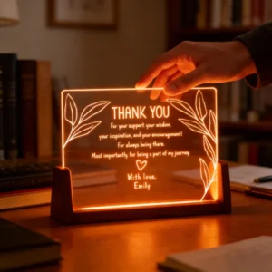 Personalized Thank You Acrylic Plaque LED Light Custom Appreciation Gift For Mentor Teacher Employee Friend And Loved Ones