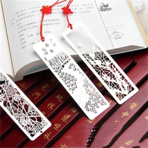 Metal Bookmark Creative Chinese Style Exquisite Stainless Steel Hollow Book Clip Stationery School Office Supplies Student Gifts