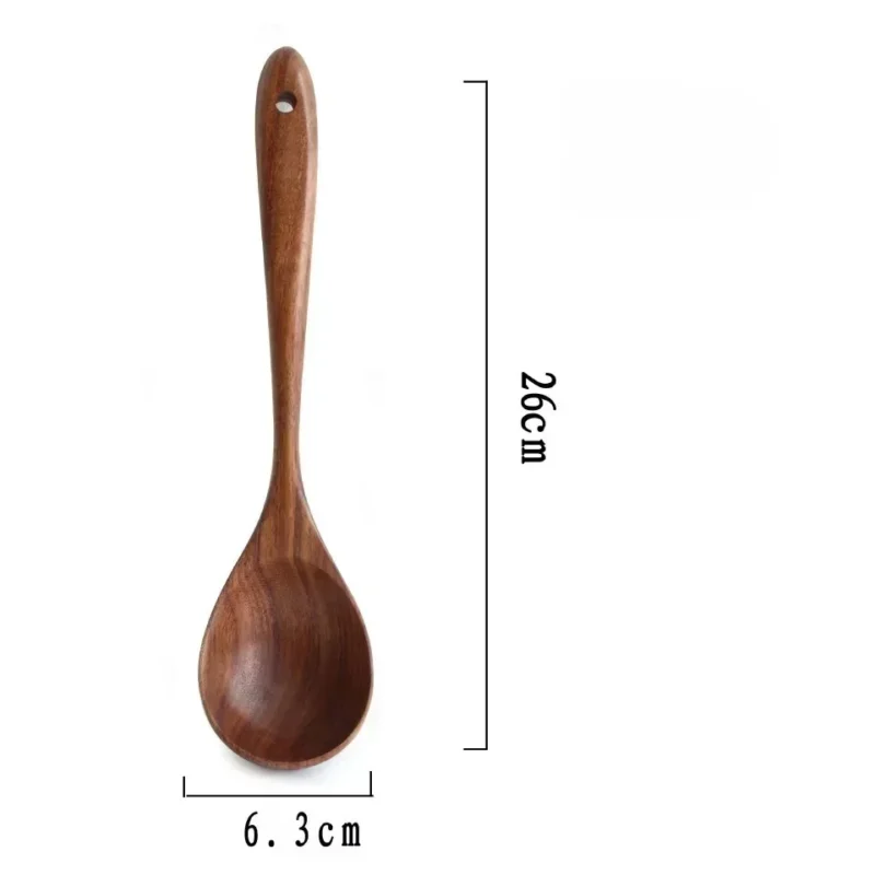 Wooden Spoon Natural Wooden Tableware Teak Wood Nanmu Super Long Cooking Spoon Kitchen Utensils for Cooking Kitchen Tools