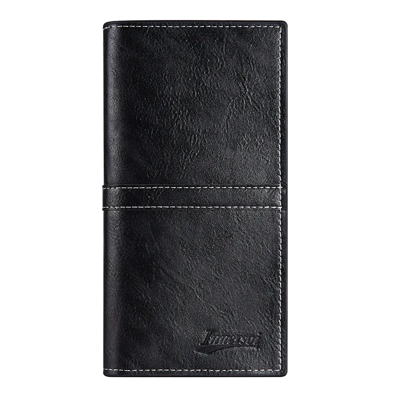 Men's Leather Wallet ID Card Holder Purse Checkbook Long Clutch Bifold Business Money Bag Man Wallets Cartera Hombre Carteras