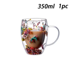 1/2/4PCS Double Wall Clear Glass Coffee Mugs Double Insulated Glass Cup For Hot Cold Beverages Cappuccino Espresso Cup