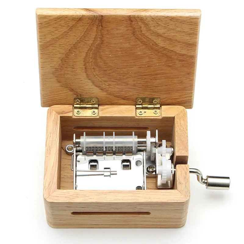 15 Tone Music Box DIY Hand-cranked Wooden Box With Hole Puncher 10pcs Paper Tapes Music Movements Box Paper Strip Home Decor
