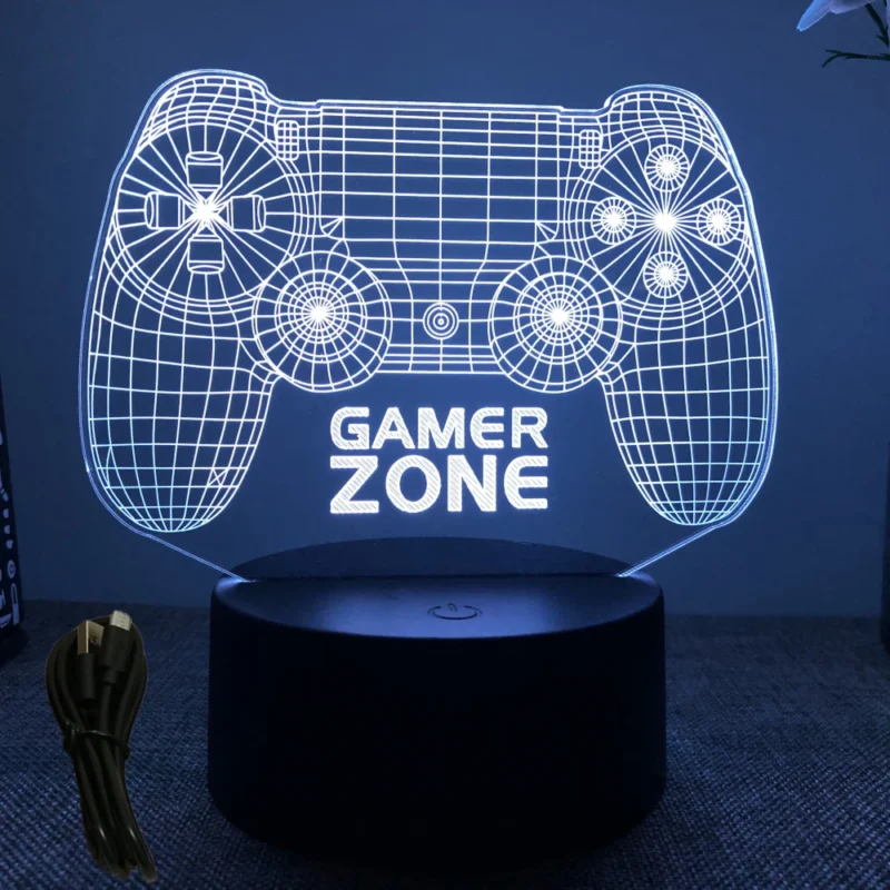 NEON GAMER 3D Lamp LED Night Light Gaming Setup RGB Children's Lamps Gamer Room Decoration Bedroom Table Lamp Personalized Gifts