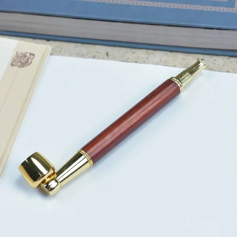 Double Filter Red Sandalwood Smoke Pipe Carved Dragon Mouth Real Wood Cleaning Friendly Compact And Durable Smoking Accessory