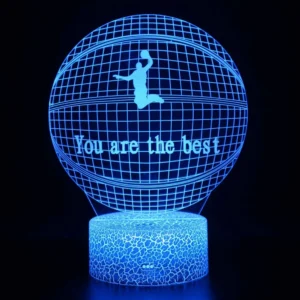 Basketball Night Light for Kids 3D LED Illusion Lamp Remote Control Brightness Adjustment Gifts for Girls Boys Room Decoration