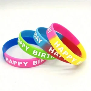 Sa95fe67206564a05adc1f98d89b860d5Z.webp 8/16/24/48pcs Colored Silicone Wristbands for Birthday Party Supplie,Interesting birthday present,Happy Birthday Rubber Bracelet