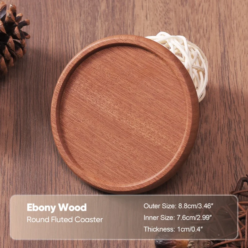 1PCS Solid Walnut Wood Coaster Round Square Beech Wood Cup Mat Durable Heat Resistant Tea Coffee Cup Pad Placemats 8.8cm/3.46in