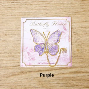 2024 Cute Butterfly Metal Bookmark Colorful Bronzing Bookmark With Chain Gifts For Book Lovers Readers Writers Friends Adults