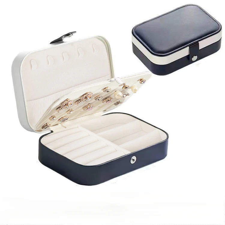 2024 Portable Jewelry Box Jewelry Organizer Display Travel Jewelry Case Boxes Button Leather Storage Zipper Jewelers