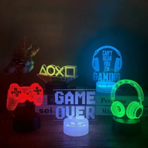 3D LED Gaming Party Setup Lamp Gaming Room Lamp Decoration USB Powered Night Light Table Lamp For Bedroom Decor Christmas Lights