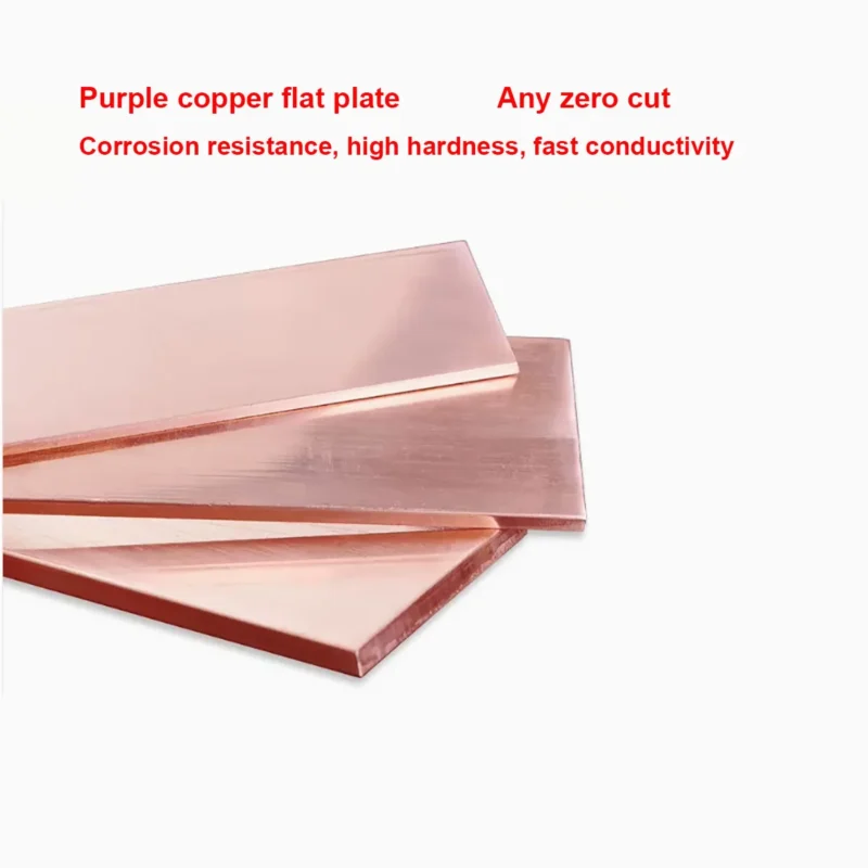 T2 Red Copper Flat Bar Plate Strip Thick 0.05/0.1/0.2-10mm Pure Copper Rectangular Solid Metal Sheet Width 5/6-12mm Length 500mm