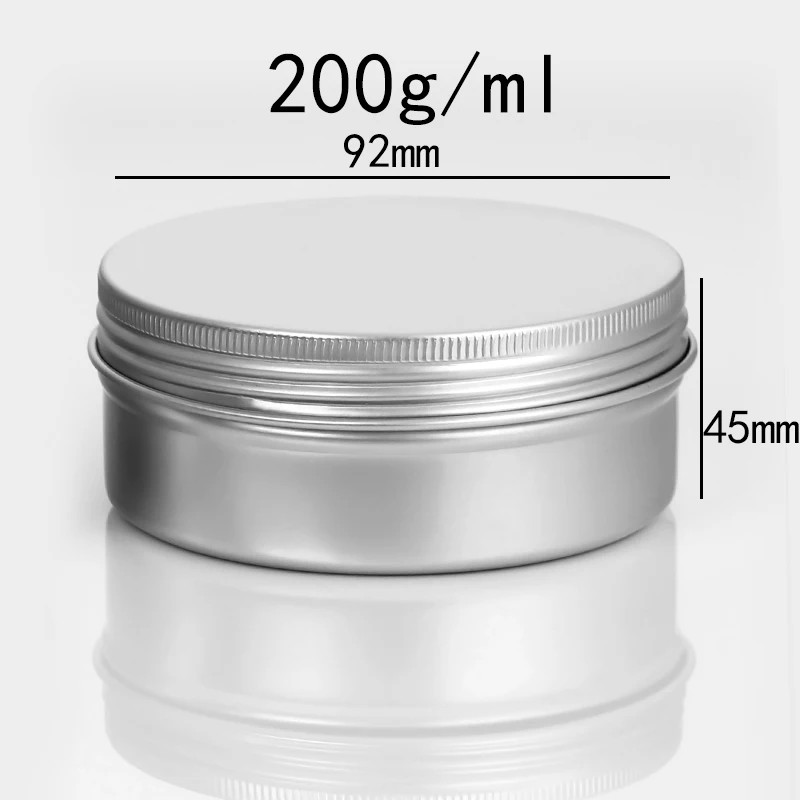 5/10/15/20/30/50/60/100/150/200/250g Aluminum Tins with Lids Silvery Tin Cans Round Metal Box Empty Ceam Jar Cosmetic Containers