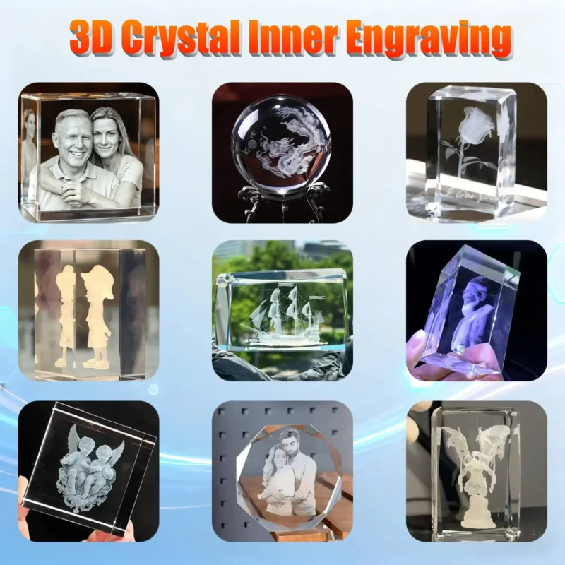 Saf39c8a51a4d4d119eee0a66ff0930ecq.webp 3D Crystal UV Laser Engraving 10W 5W 3D UV Inner Laser Marking Machine UV Laser Marking for Glass Crystal Metal Plastic Wood