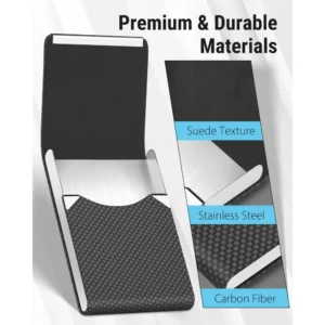 Business Card Holder PU Leather & Stainless Steel Business Card Case for Men Women Slim Name Cards Holder RFID Magnetic Closure