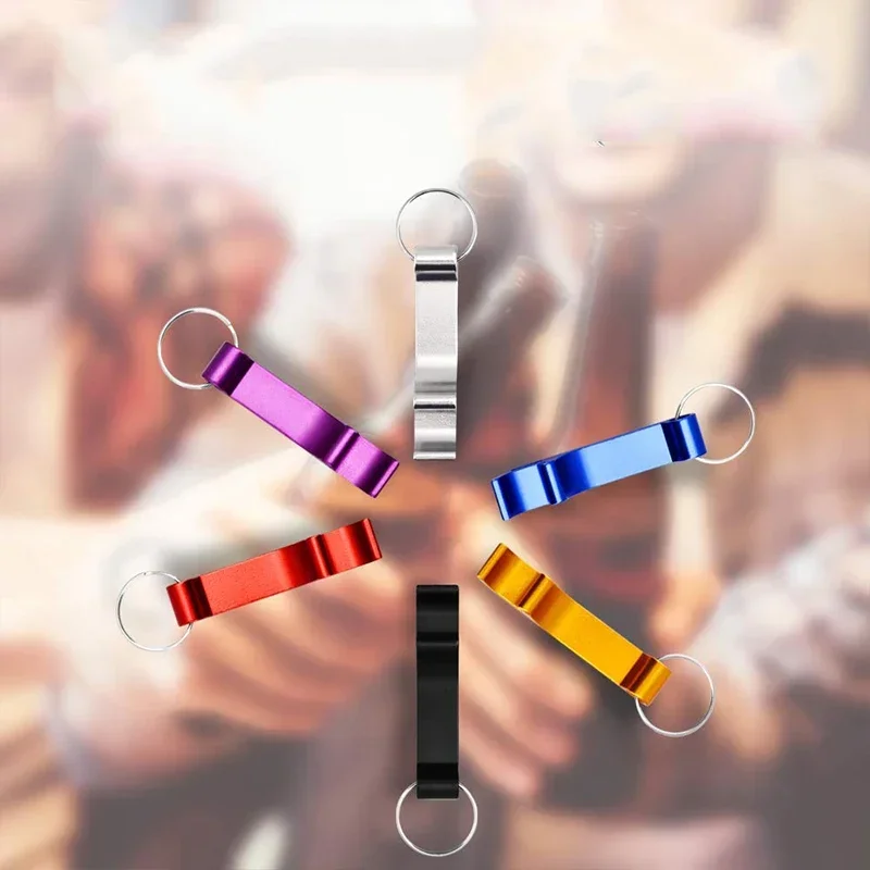 Color Mini Bottle Opener Metal Beer Drink Opener Keychain Small Practical Flat Portable Bottle Opener Suitable For Kitchen