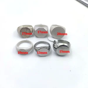 Custom Engraved 17mm Round Top Ring Engraved Signet Ring Personalize Engraving Letters Logo Rings Fashion Men Copper Jewelry
