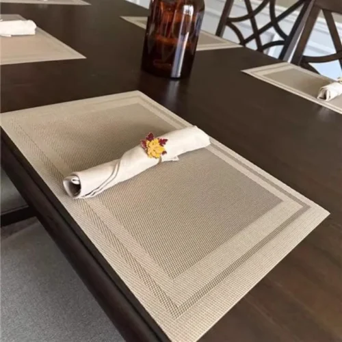 slip cup mat Western style table mat dining table High-end PVC woven table heat insulation mat antibacterial and anti