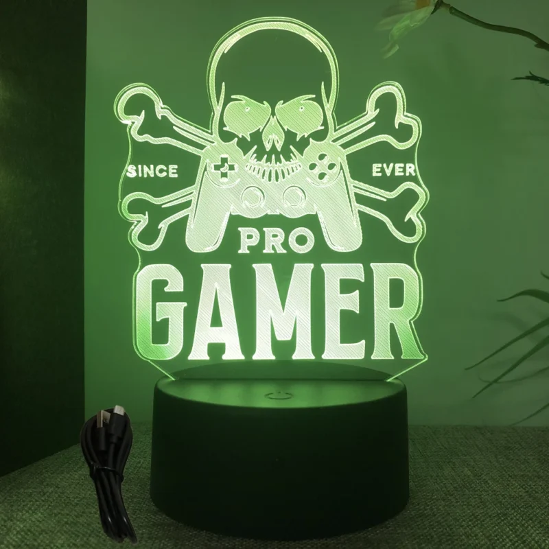 NEON GAMER 3D Lamp LED Night Light Gaming Setup RGB Children's Lamps Gamer Room Decoration Bedroom Table Lamp Personalized Gifts
