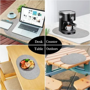 1/4/6pcs Decoration Oval Gift Placemats Heat Resistant Thick Faux Leather Non-Slip Table Mats Pad for Kitchen Coffee Dining Room